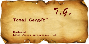 Tomai Gergő névjegykártya